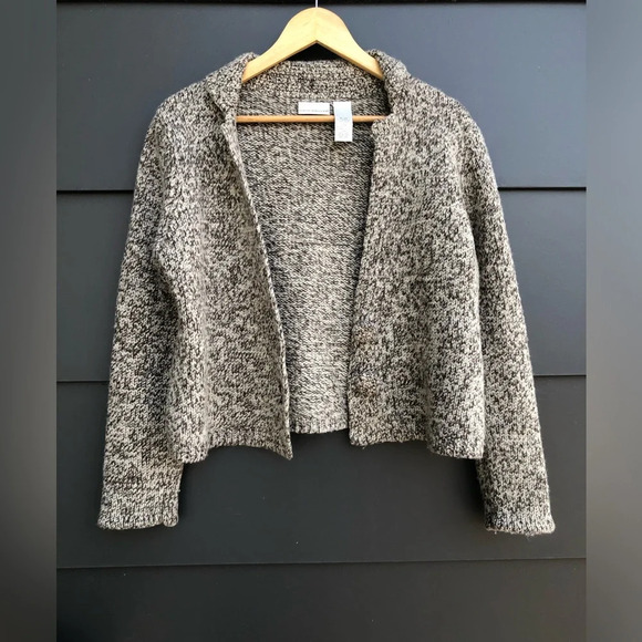 Cropped Wool mix Cardigan - Acrylic/wool mix - two-tone yarn - XL - Picture 5 of 8